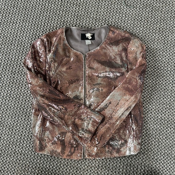Sequin sleek Jacket- excellent condition. Rose Gold and Silver - Picture 2 of 4